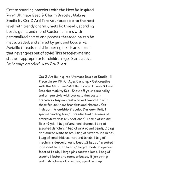 Cra-Z-Art Be Inspired Ultimate Bracelet Studio, 41 Piece Kit - Picture 10 of 12